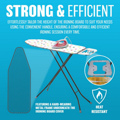 Ironing Board Wide Adjustable Stand Modern Folding Household 30 X 97cm New