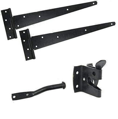 Ironmongery Gate Set Size: 300mm x 2. Kit for Wooden Garden Gates.