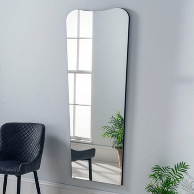 Irregular Frameless Black Full Length Mirror 168(h)x76cm(w)