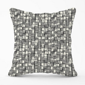 Irregular Sketched Block Textured Outdoor Cushion 45cm x 45cm