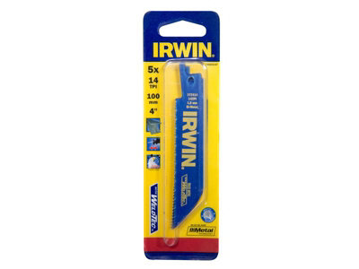 Irwin 10504147 414R Sabre Saw Blade Metal Cutting 100mm 14 TPI x 5 IRW10504147