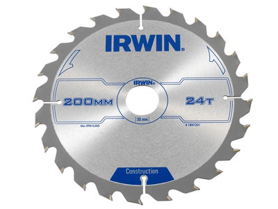 Irwin 1897201 Construction Circular Saw Blade 200 x 30mm x 24T ATB IRW1897201