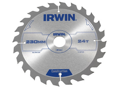 Irwin 1897205 Construction Circular Saw Blade 230 x 30mm x 24T ATB IRW1897205