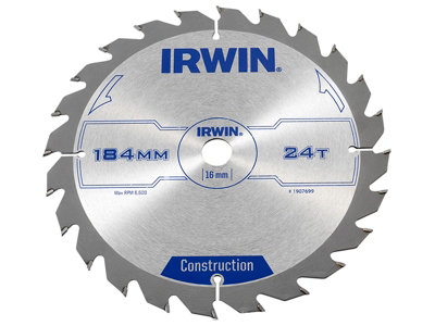 Irwin 1907699 Construction Circular Saw Blade 184 x 16mm x 24T ATB IRW1907699