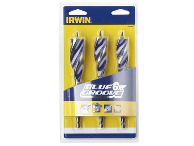 Irwin 3 Piece Blue Groove Auger Bit Set 6 x Faster Cut 20 22 25 ...