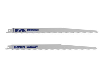 IRWIN 305mm Coarse Wood Cutting Sabre Saw Blades - Pack of 2 for Fast and Efficient Cutting