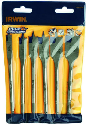 IRWIN Blue Groove 4X Flat Bit Set, 6 Piece IRW10502826