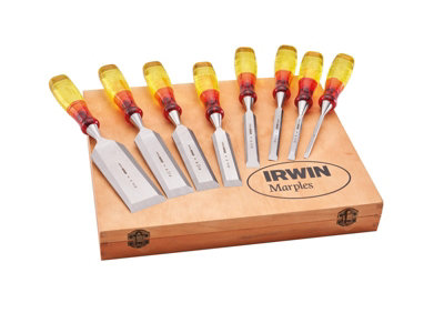 Irwin Chisel Set Marples 8PC Splitproof M373 Wood 6-50mm Boxed NEW - 5