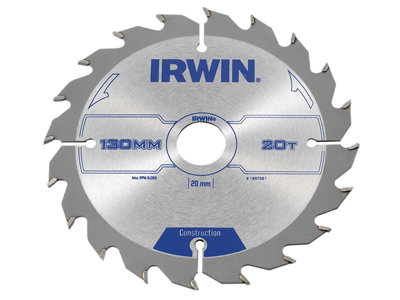 IRWIN - Construction Circular Saw Blade 130 x 20mm x 20T ATB