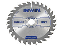 IRWIN - Construction Circular Saw Blade 150 x 20mm x 30T ATB