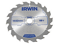 IRWIN - Construction Circular Saw Blade 160 x 20mm x 18T ATB