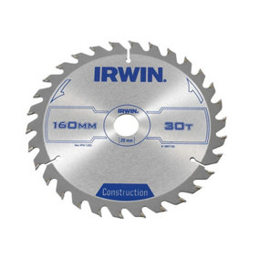 IRWIN - Construction Circular Saw Blade 160 x 20mm x 30T ATB