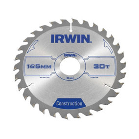 IRWIN - Construction Circular Saw Blade 165 x 30mm x 30T ATB