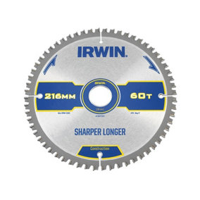 IRWIN - Construction Mitre Circular Saw Blade 216 x 30mm x 60T ATB/Neg