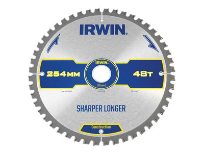 Irwin Construction Mitre Circular Saw Blade 254 x 30mm x 48T ATB/Neg IRW1897428