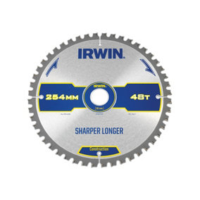 Irwin Construction Mitre Circular Saw Blade 254 x 30mm x 48T ATB/Neg IRW1897428