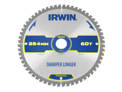 IRWIN - Construction Mitre Circular Saw Blade 254 x 30mm x 60T ATB/Neg