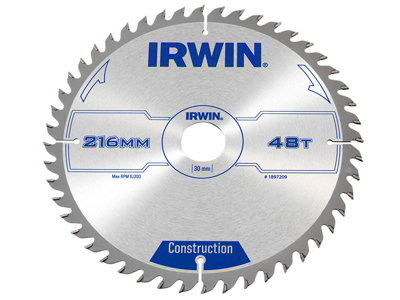 Irwin General Purpose Table & Mitre Saw Blade 216 x 30mm x 48T ATB IRW1897209