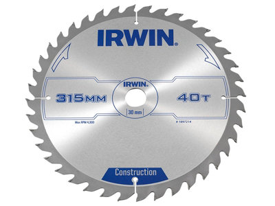 Irwin General Purpose Table & Mitre Saw Blade 315 x 30mm x 40T ATB IRW1897214