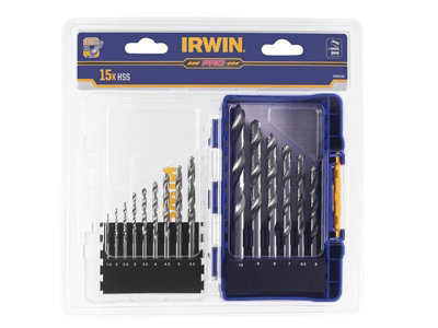 Irwin IW3031501 HSS Pro Drill Bit Set, 15 Piece IRWIW3031501