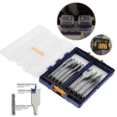 IRWIN IW4041010 Blue Groove 4X Flat Bit Set, 8 Piece IRWIW4041010