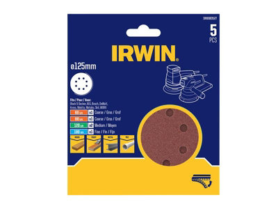 Irwin IW8083527 125mm Sanding Disc Set 5 Piece IRWIW8083527