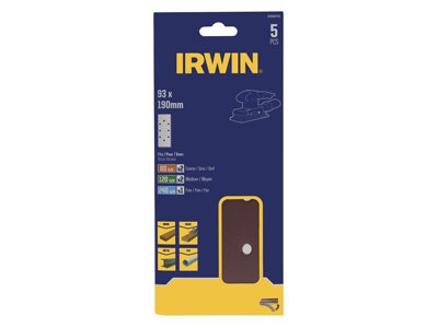 Irwin IW8083725 1/3 Punched Sanding Sheet Set 5 Piece IRWIW8083725
