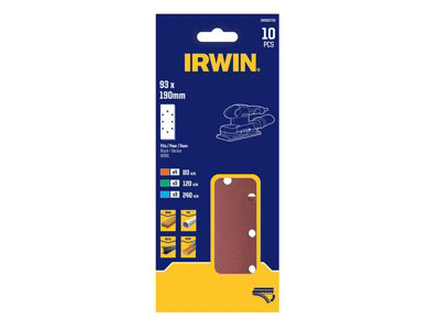 Irwin IW8083738 1/3 Punched Quick Fit Sanding Sheet Set 10 Piece IRWIW8083738