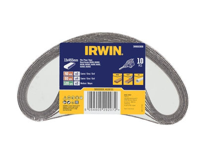 Irwin IW8083838 Powerfile Sanding Belt Set 10 Piece IRWIW8083838
