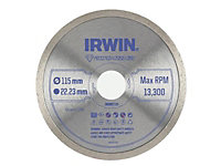 Irwin IW8087101 Continuous Rim Diamond Saw Blade 115 x 22.23mm IRWIW8087101