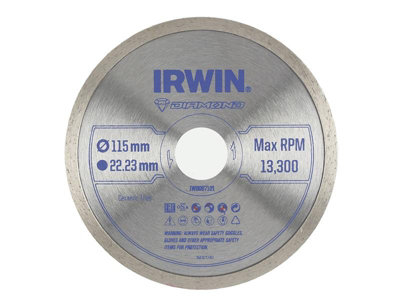 Irwin IW8087101 Continuous Rim Diamond Saw Blade 115 x 22.23mm IRWIW8087101