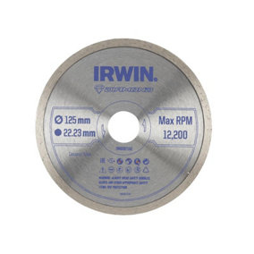 Irwin IW8087102 Continuous Rim Diamond Saw Blade 125 x 22.23mm IRWIW8087102