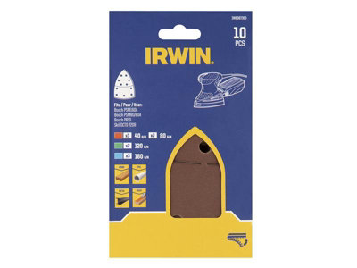 Irwin IW8087305 Bosch Palm Sanding Sheet Set 10 Piece IRWIW8087305