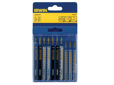 Irwin Jigsaw Blades x10 Assorted Wood Plastic Metal T-Shank 10505817 IRW10505817