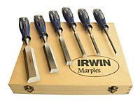 Irwin Marples 10503733 M750 Splitproof Pro Bevel Edge 6 Chisel Set MAR750S6