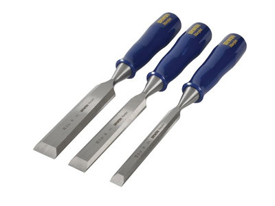 Irwin Marples TM444/S3 M444 Bevel Edge Chisel Blue Chip Handle Set 3 Piece MAR444S3