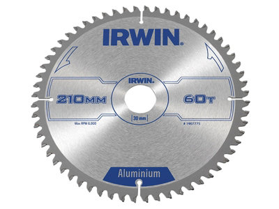 Irwin Professional Aluminium Circular Saw Blade 210 x 30mm x 60T TCG IRW1907775