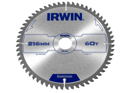 Irwin Professional Aluminium Circular Saw Blade 216 x 30mm x 60T TCG IRW1907777