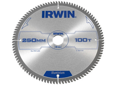 Irwin Professional Aluminium Circular Saw Blade 250 x 30mm x 100T TCG IRW1907779