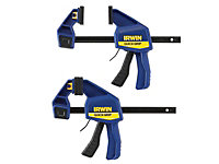 Irwin Quick-Grip T5062QCEL7 Quick-Change Medium-Duty Bar Clamp 150mm 6in Twin Pack Q/G5062QCNTP