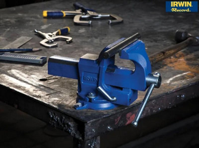 Irwin Record Quick Release 4" Vice and Anvil S.G Ductile Iron Swivel Base RECQA4