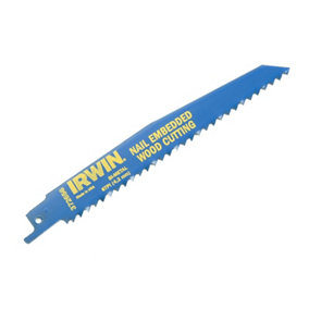 Irwin Sabre Saw Blade 956R 225mm Nail Embeded Wood Pack of 5 IRW10504158