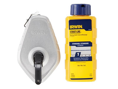 IRWIN STRAIT-LINE 10507683 Aluminium 30m Chalk Line & Blue Chalk STL10507683