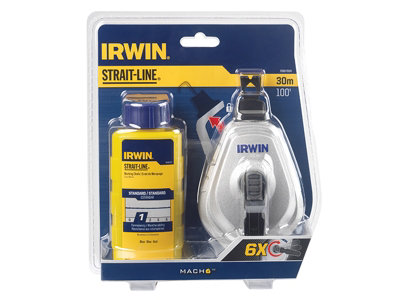 IRWIN STRAIT-LINE - HPP Chalk Reel Set 30m & Blue Chalk 113g