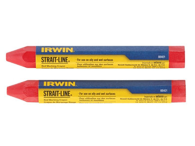 Irwin Strait-Line Red Crayon Set for Multiple Surfaces - Pack of 2