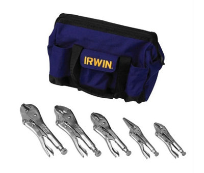 Irwin Vise-Grip 5-Piece Jaw Locking Piller Cutter Pliers Set In Bag