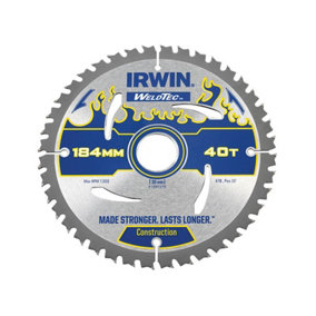 IRWIN - Weldtec Circular Saw Blade 184 x 30mm x 40T ATB