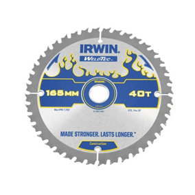 IRWIN - Weldtec Cordless Circular Saw Blade 165 x 20mm x 40T ATB