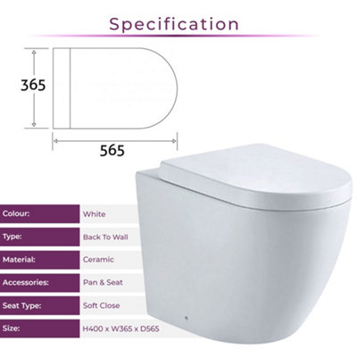 Isaac Back to Wall Toilet with Soft Closing Seat - 7