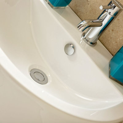 Isaac Curved Design Wall Hung Ceramic Basin with One Tap Hole (W)530mm - 3